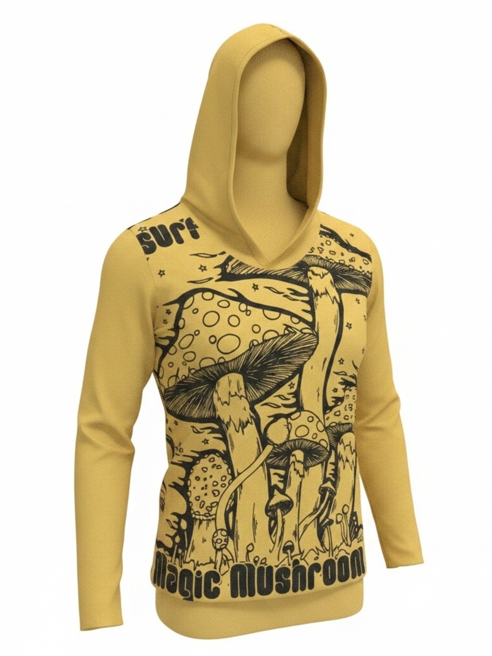 Sure Graphic Hooded Pullover - Mushroom Print Magic Mushroom M/L